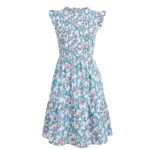 J. Crew Floral Flutter Sleeve Smock Mini Dress Size L